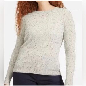 Everlane Speckled Gray Long Sleeve 100% Cashmere Crew Sweater - Size M